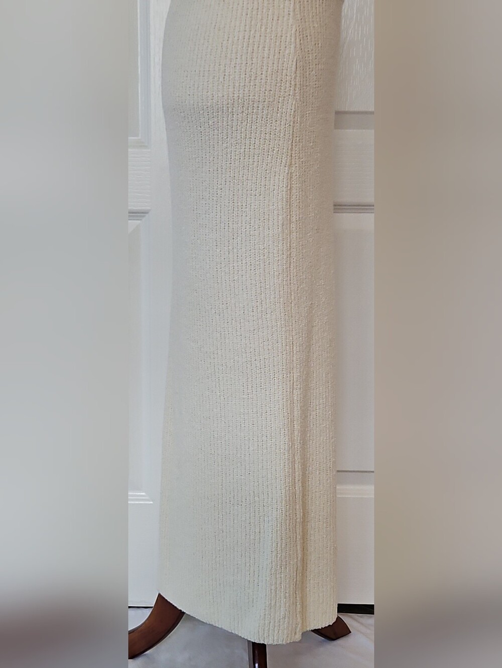 H&M Cream Rib Knit Midi Skirt Size Small - Picture 5 of 7